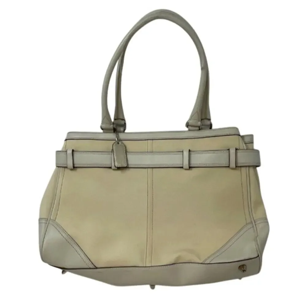 Vintage Coach Hampton Stripe Leather Shoulder Bag